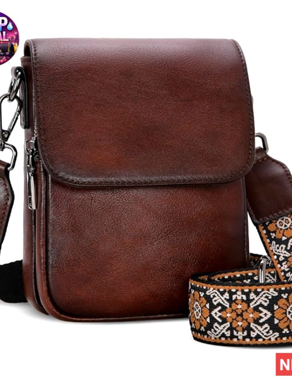 Leather Small Crossbody Bag Rfid Blocking Anti-Theft Travel Purse
